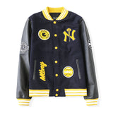 Yankees Letter Jacket Spring and Autumn Baseball Uniform Stitching Embroidery Flight Jacket Men and Women
