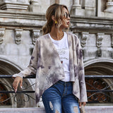 Women Sherpa Jacket Autumn Women Hepburn Suede Coat Women Printed Long-Sleeved Top
