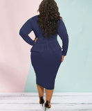 Women Plus Size Midi Dresses Bodycon Butterfly One-Step Dress