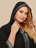 Muslim Women Stylish Kashibo Abaya Muslim Ladies Long Gown Islamic Clothing Jilbab Jalabiya Muslim Side Slit Hooded Maxi Dress Fashion Robe