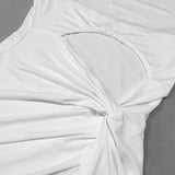 Summer off-the-Shoulder Solid Color Pleated Split Dress Women's Dress Summer