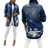 Women Plus Size Denim Coats Fashion Casual Denim Jacket for Women