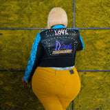 Women Plus Size Jackets Rivet Leopard Print Letter Print Motorcycle Clothing Leather Coat