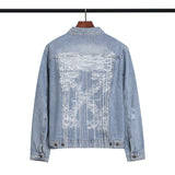 Off White Winter Coat Hang Rope Letter Arrow Denim Jacket