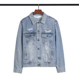Off White Winter Coat Hang Rope Letter Arrow Denim Jacket
