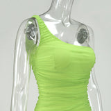 Women Summer Dresses  Midi Dress Clothing Sexy Fashion Pleated Split Suspender