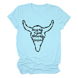 Beth Dutton Outfits Casual Women's Sorta Sweet Sorta Crew Neck Personality Printed Short-Sleeved T-shirt for Women