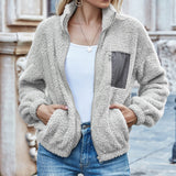 Women Sherpa Jacket Autumn and Winter Double-Sided Velvet Short Plush Top Women's Fashion Sweater Coat
