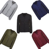 Men Winter Coats Puffer Jacket down Coat Men's V-neck Light Thin down Jacket round Neck Jacket