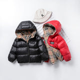 Kids Winter Coats Puffer Jacket down Coat Plaid Children Boys' down Jacket