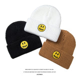 Justin Bieber Toque Smiley Face Woolen Cap Drew Cap Embroidery Men and Women Retro
