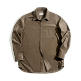 Work Shirts Vintage Corduroy Long-Sleeved Shirt Winter Coat for Men