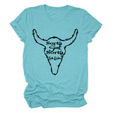 Beth Dutton Outfits Casual Women's Sorta Sweet Sorta Crew Neck Personality Printed Short-Sleeved T-shirt for Women