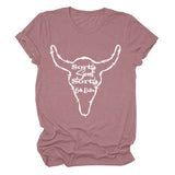 Beth Dutton Outfits Casual Women's Sorta Sweet Sorta Crew Neck Personality Printed Short-Sleeved T-shirt for Women