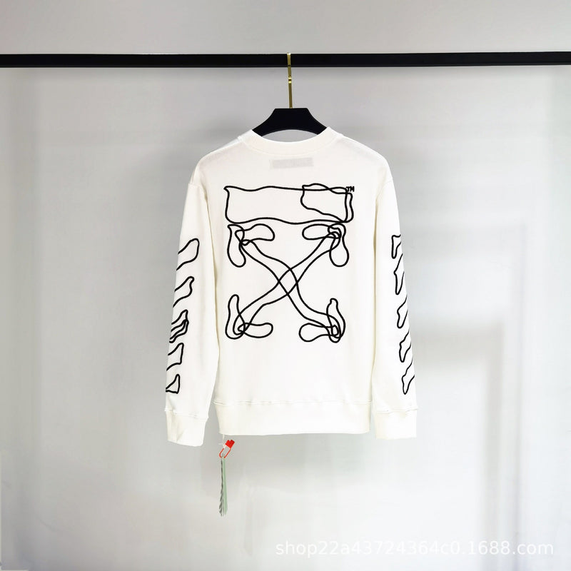 Off White Sweatshirts Long Sleeve round Neck Neck Winter Men and Women Same Style Sweatershirt