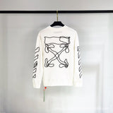Off White Sweatshirts Long Sleeve round Neck Neck Winter Men and Women Same Style Sweatershirt
