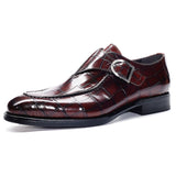 Indo Western Shoes Autumn Leather Shoes Men's Monk Shoes Square Toe Shoes Men