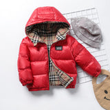 Kids Winter Coats Puffer Jacket down Coat Plaid Children Boys' down Jacket
