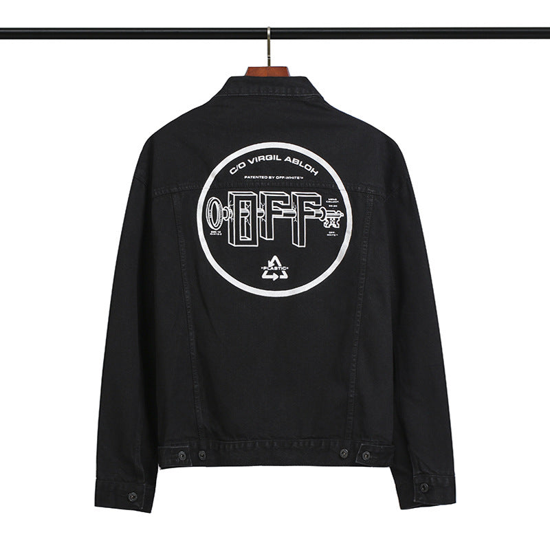 Off White Winter Coat Denim All-Matching Jacket Coat