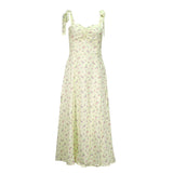 Women Summer Dresses  Midi Dress   Sexy Floral Backless Suspender Dress