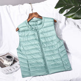Women Winter Coats Puffer down Vest Lightweight down Vest Women's Short Slim round Neck