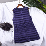 Women Winter Coats Puffer down Vest Lightweight down Waistcoat Women's plus Size round Neck Coat