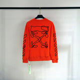 Off White Sweatshirts Long Sleeve round Neck Neck Winter Men and Women Same Style Sweatershirt