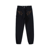 Shark Print Pant Fashion Brand Embroidery Overalls Men's Street Fashion Casual Pants