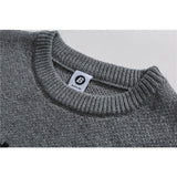 Man Fall Winter Outfis Autumn and Winter Vintage round Neck Sweater Male Letter Embroidered Sweater Casual Top