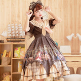 Gothic Lolita Harajuku Style Clothing Skirt Pharmacist Op Short Sleeve Doll Collar Cute Lolita Dress