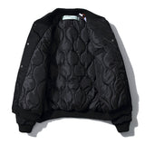 Off White Winter Coat Autumn and Winter Warning Line Arrow Super Reflective Padded Cotton-Padded Jacket Outerwear