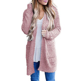 Women Sherpa Jacket Autumn Winter Sweater Women's Solid Color plus Size Loose Cardigan Sweater