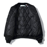 Off White Winter Coat Autumn and Winter 3D Embroidery Arrow Padded Cotton-Padded Jacket Outerwear