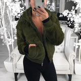 Women Sherpa Jacket Autumn and Winter Women's Hooded Rabbit Fur Imitation Fur Plush Coat for Women