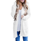 Women Sherpa Jacket Autumn Winter Sweater Women's Solid Color plus Size Loose Cardigan Sweater