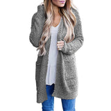 Women Sherpa Jacket Autumn Winter Sweater Women's Solid Color plus Size Loose Cardigan Sweater