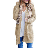 Women Sherpa Jacket Autumn Winter Sweater Women's Solid Color plus Size Loose Cardigan Sweater