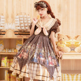 Gothic Lolita Harajuku Style Clothing Skirt Pharmacist Op Short Sleeve Doll Collar Cute Lolita Dress