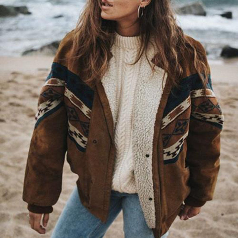 Beth Dutton Outfits Winter Casual Patchwork Long Sleeve Coat Cotton Coat