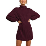 Sweater Dress Outfit With Tights 2 Pieces Set Autumn and Winter Fashion Women's Sweater Knitwear Dress