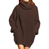 Sweater Dress Outfit With Tights 2 Pieces Set Autumn and Winter Fashion Long Sleeve Turtleneck Pocket Mid-Length Dress Sweater Women