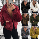 Women Sherpa Jacket Autumn and Winter Women's Hooded Rabbit Fur Imitation Fur Plush Coat for Women