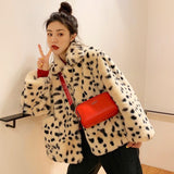 Women Dalmatian Coat Loose Lambswool Women's Imitation Fur Leopard Print