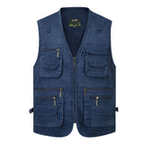 Men Utility Vest Work Zipper Tactical Work Vest Slim Pocket Jacket Spring and Autumn XL Outdoor Multi-Pocket Casual and Comfortable Men's Clothing