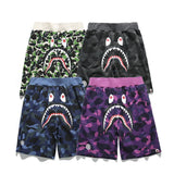 Shark Print Shorts Trendy Brand Camouflage Teeth Printed Men's Cotton Shorts