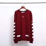 Off White Sweatshirts Long Sleeve round Neck Sweater Autumn and Winter round Neck Pullover Base Long Sleeve All-Matching