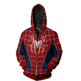 Men Spider Hoodie Spider-Man Zip Hoodie