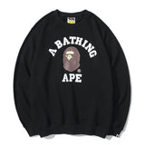 Shark Print Sweatshirts Autumn and Winter Men's Printed Cotton Terry round Neck Sweater T-shirt