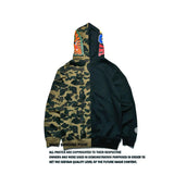 Shark Print Hoodie Autumn Men's Clothing Stitched Camouflage Long-Sleeve Zipper Hooded Sweater