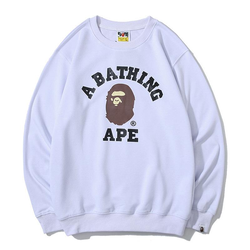 Shark Print Sweatshirts Autumn and Winter Men's Printed Cotton Terry round Neck Sweater T-shirt